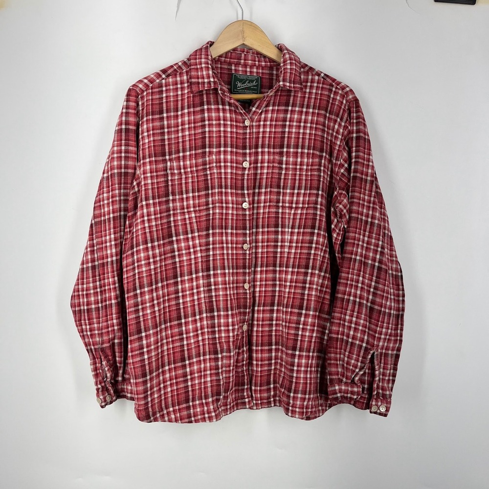 Woolrich Womens Plaid Button Front Long Sleeve Shirt Classic Outdoor XL